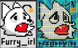 The early and final design of the r/furry_irl Snoo