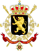The state coat of arms of Belgium.