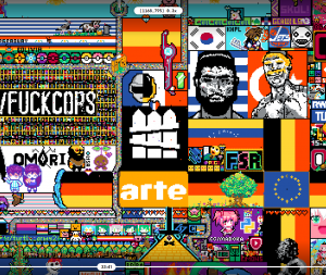 The Yard at its peak took up the 2/3rd bottom of the Eastern French community flag on r/place.