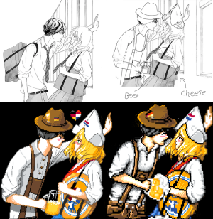 Development Images of the German Boy and Dutch Girl Kabedon